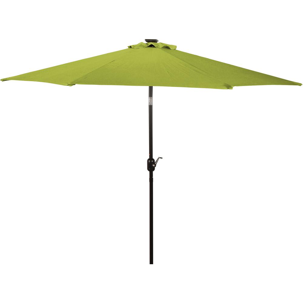 Trademark Innovations 9 Ft Deluxe Solar Powered Led Lighted Patio Umbrella In Light Green Patumb Led Ltgr The Home Depot