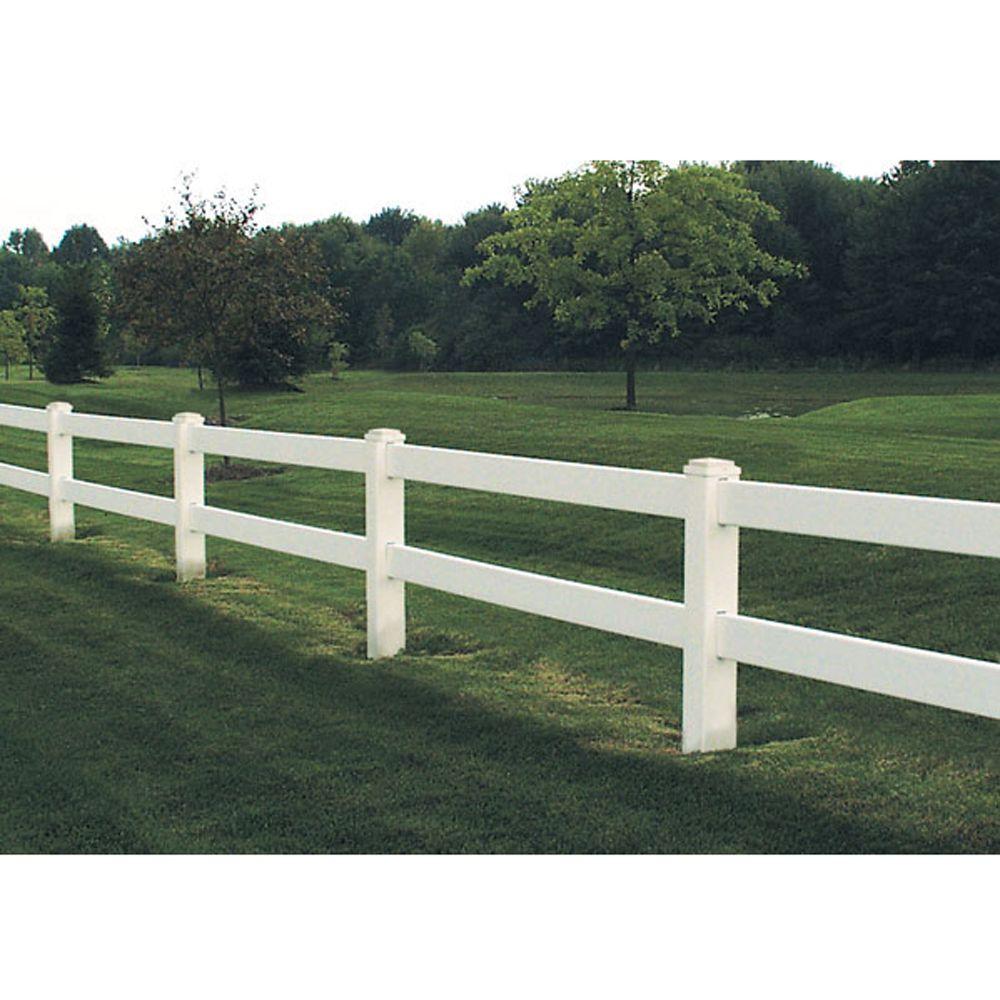 Veranda 2 Rail 5 In X 5 In X 5 67 Ft White Vinyl Line Fence Post 73025455 The Home Depot