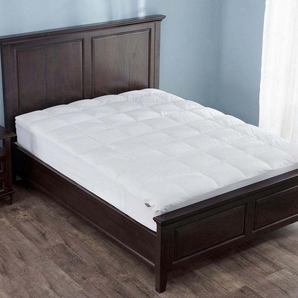 Puredown Down Mattress Pad/Topper, Quilted 100 Cotton Top, Block Bed Bugs and Dust Mites, Full