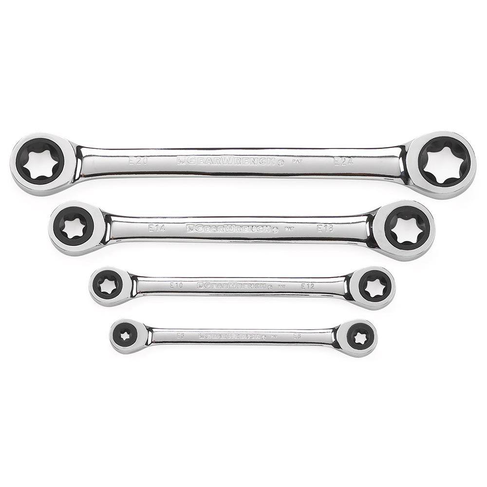 GearWrench ETorx Ratcheting Double BoxEnd Wrench Set (4Piece)9224D