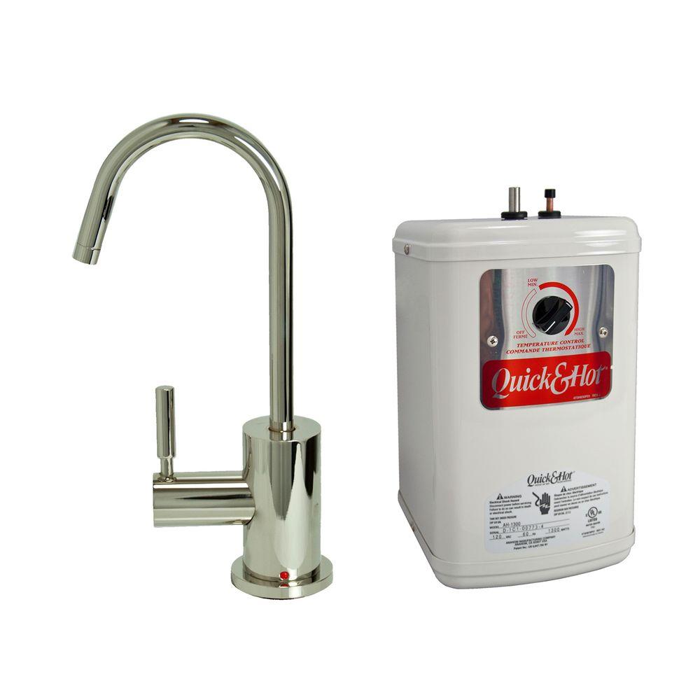Single Handle Hot Water Dispenser Faucet With Heating Tank In Single Handle Hot Water Dispenser Faucet With Heating Tank In Polished Nickel I7231 Pn The Home Depot