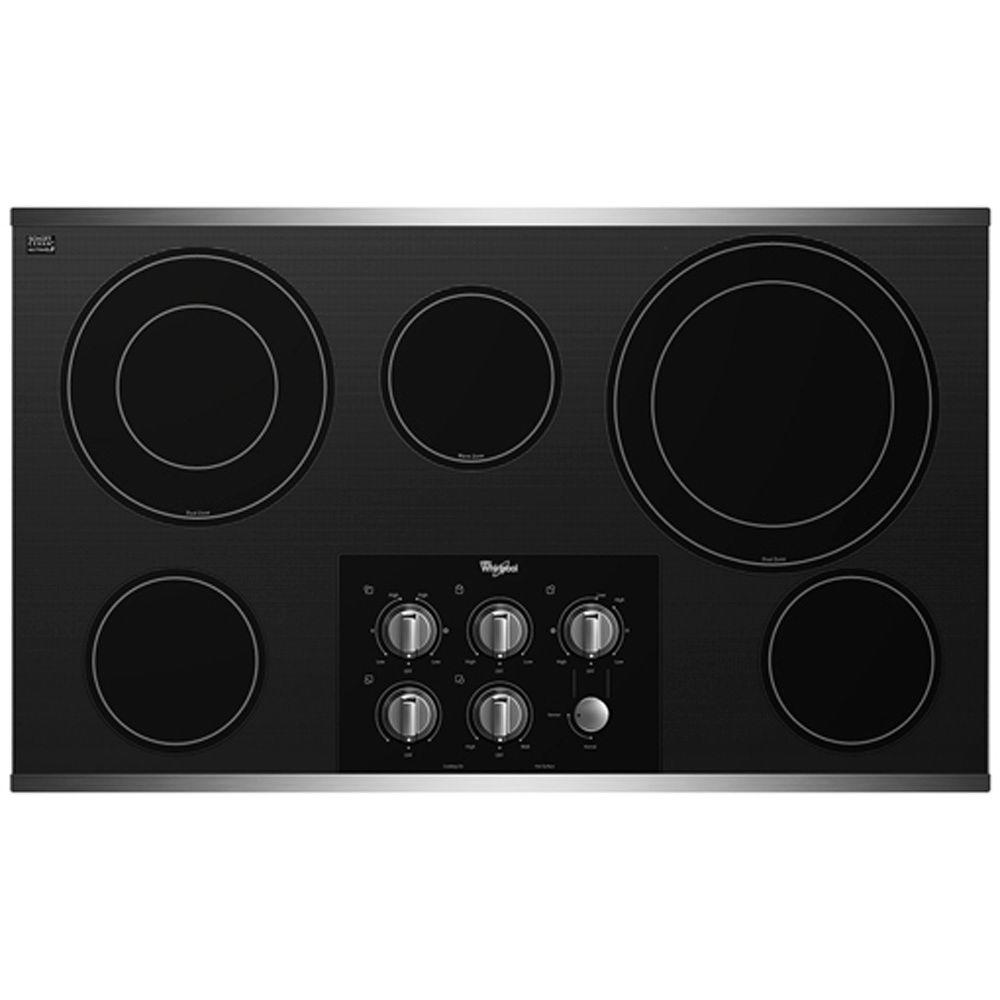 Whirlpool Gold 36 in. Radiant Electric Cooktop in Stainless Steel with