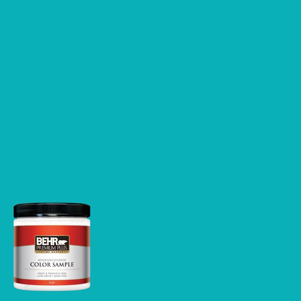 Behr Premium Plus 8 Oz 500b 5 Mermaid Treasure Flat Interior 500b 5 Mermaid Treasure Flat Interior Exterior Paint And Primer In One Sample 5pp The Home Depot