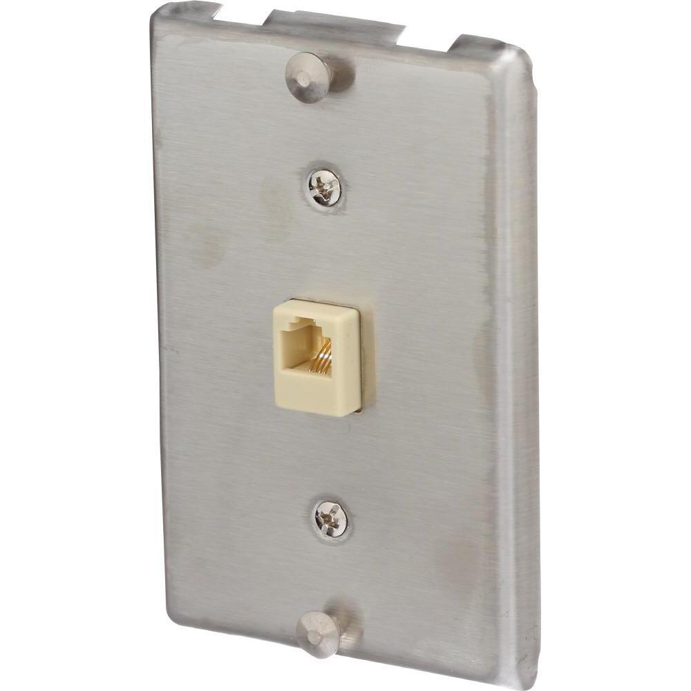 SS Leviton 40226-S Type 630A Telephone Wall Phone Wallplate Surface Wall Jack