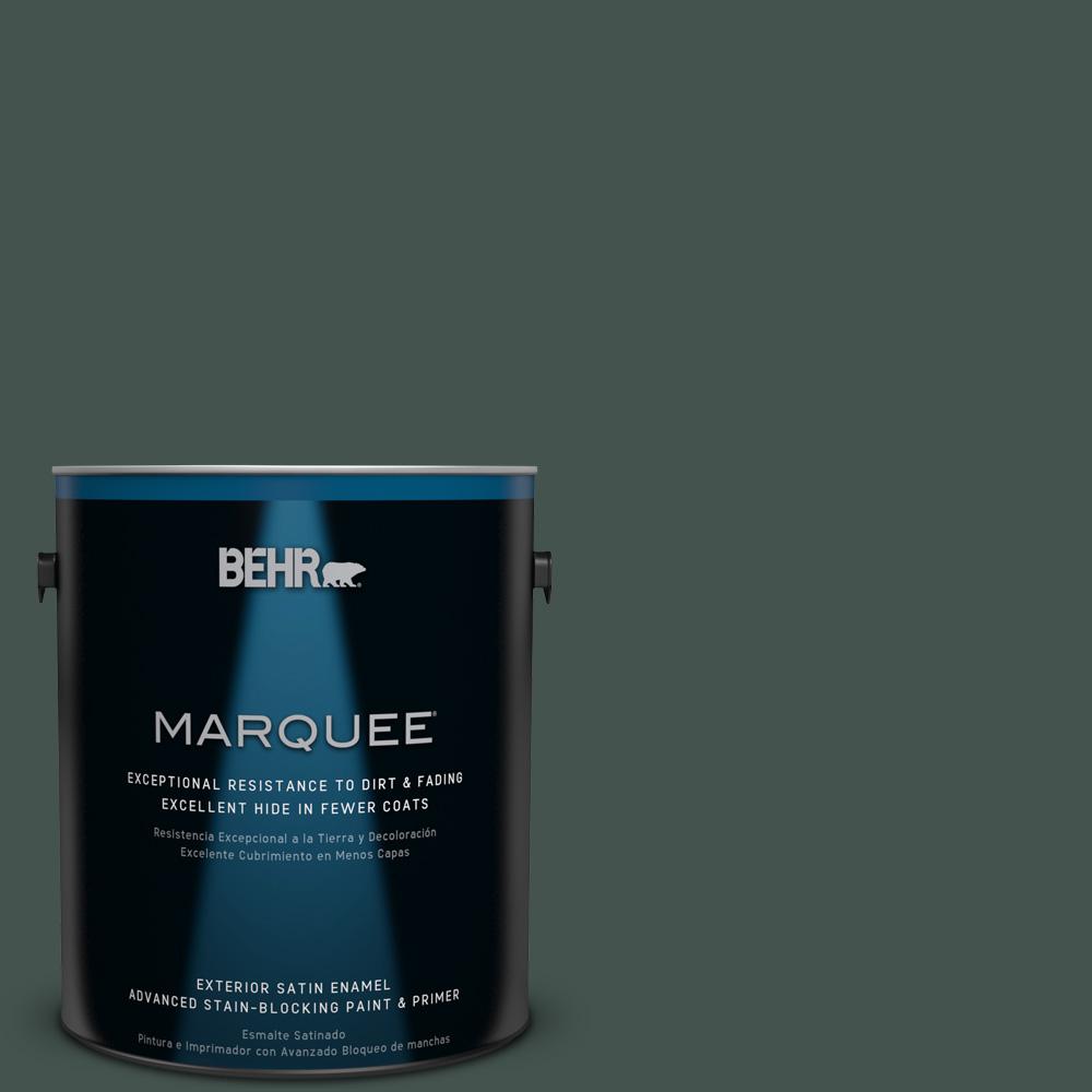 BEHR MARQUEE 1-gal. #460F-7 Hazel Woods Satin Enamel Exterior Paint ...