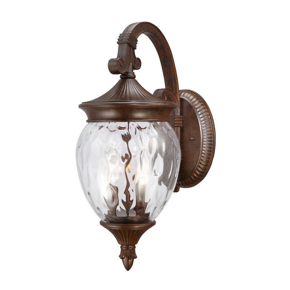 Hampton Bay Large 1-Light Prairie Bronze Outdoor Wall Mount Lantern