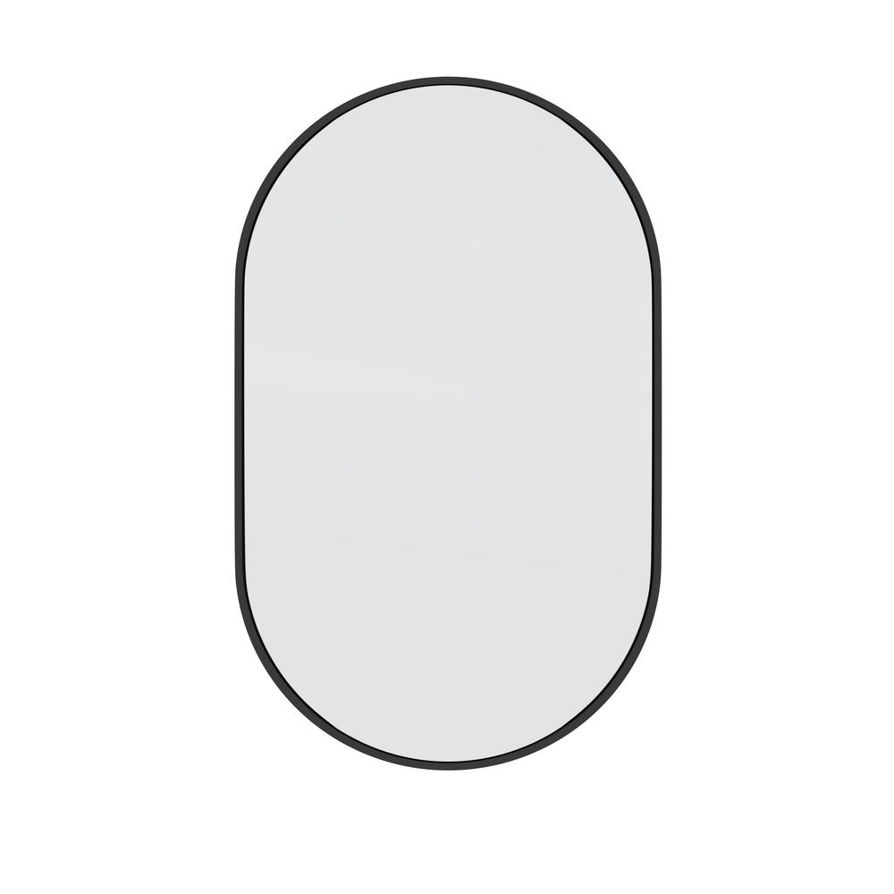 Glass Warehouse 22 in. W x 36 in. H Stainless Steel Framed Pill Shape Bathroom Vanity Mirror in