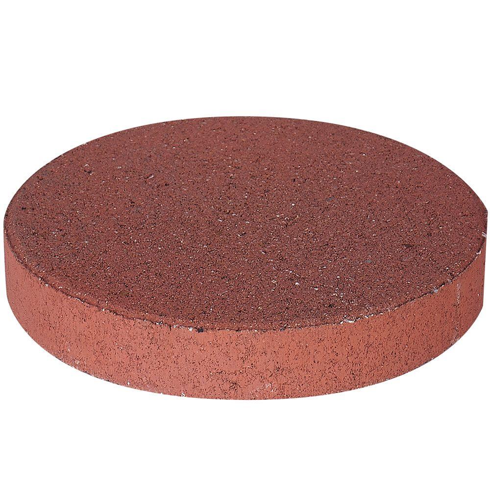 Pavestone 12 In X 12 In X 1 75 In River Red Round Concrete Step   River Red Pavestone Stepping Stones 71351 64 1000 