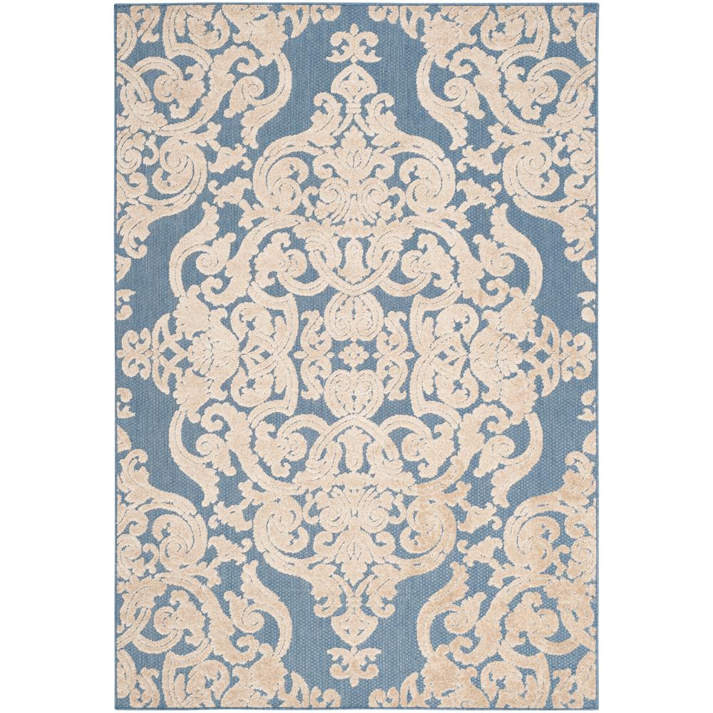 Safavieh Monroe Blue 6 ft. 7 in. x 9 ft. 6 in. Indoor/Outdoor Rectangle Area RugMNR152A6 The