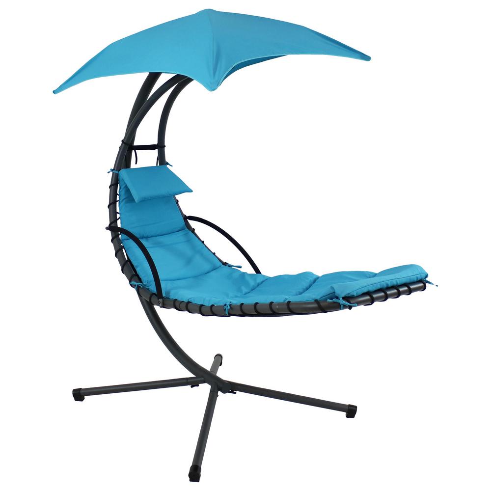 Sunnydaze Decor Steel Outdoor Floating Chaise Lounge Chair With