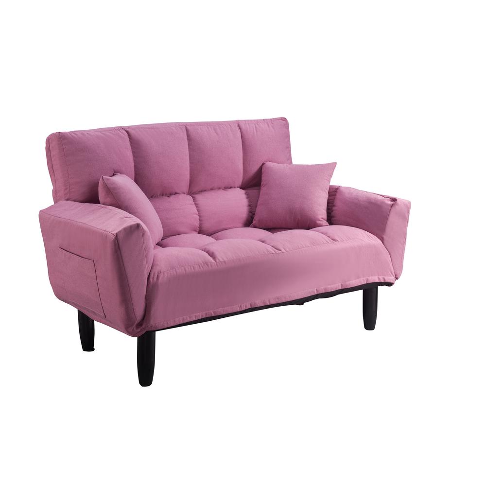 Harper Bright Designs Pink Chic Loveseat Sleeper Sofa