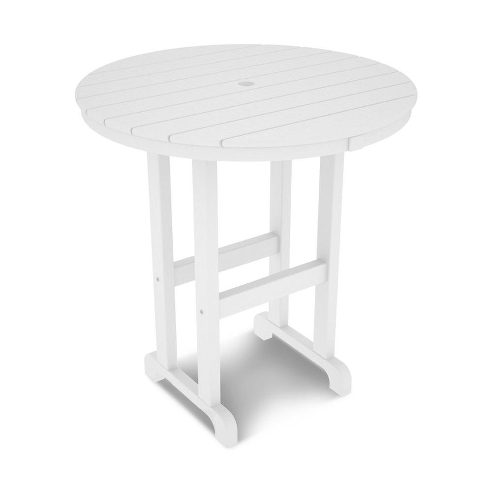 Plastic Patio Furniture White Bar Height Tables Outdoor White Round Plastic Outdoor Patio Counter Table