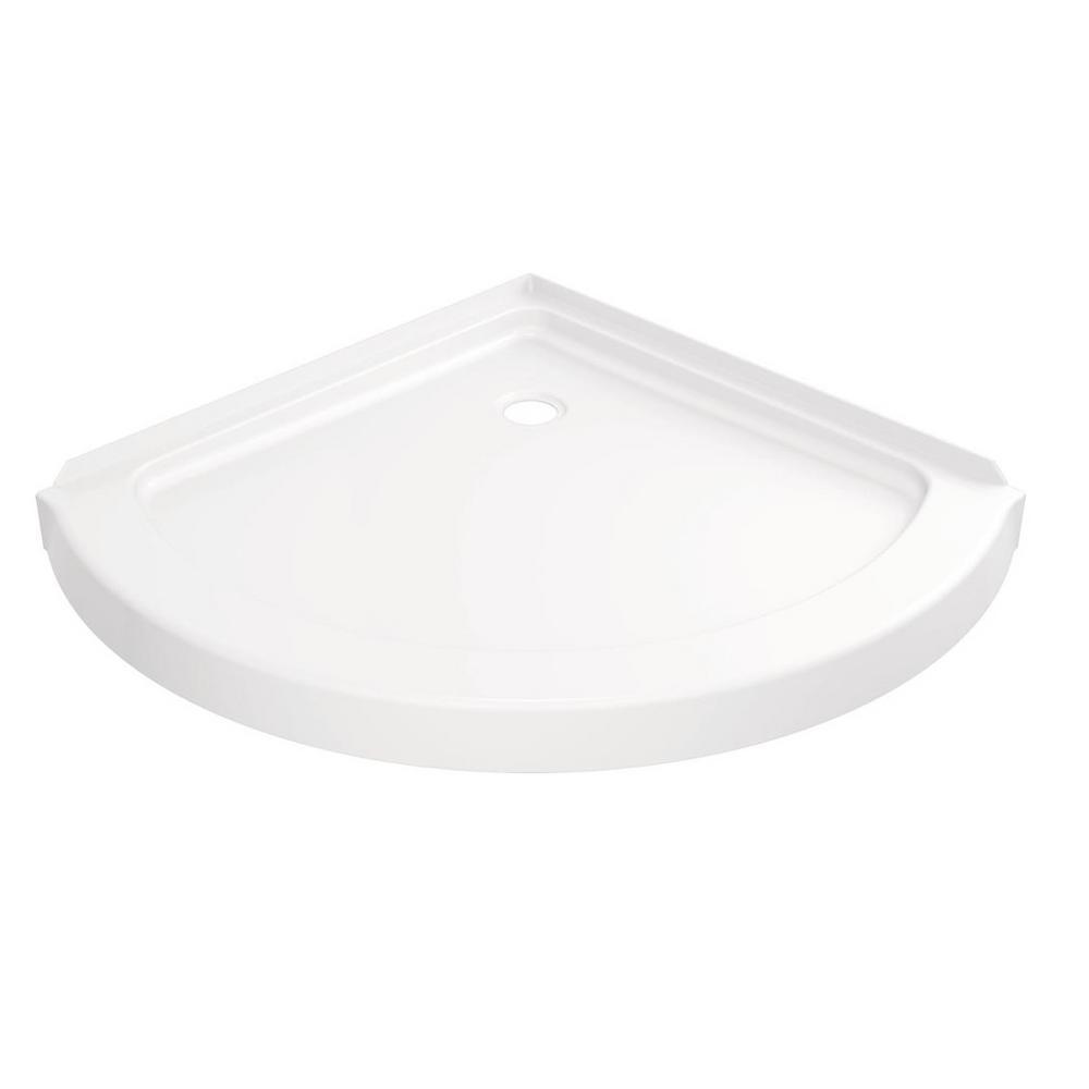 38 in. x 38 in. Round Corner Shower Base in White