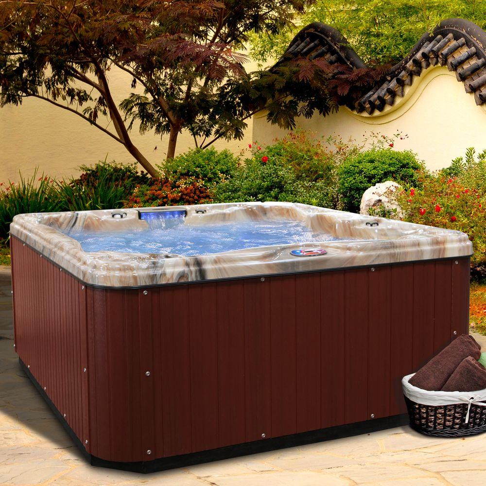 American Spas 6-Person 30-Jet Premium Acrylic Lounger Spa ...