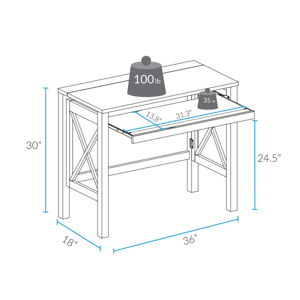 Casual Home X Design Espresso Folding Desk With Pull Out 533 33