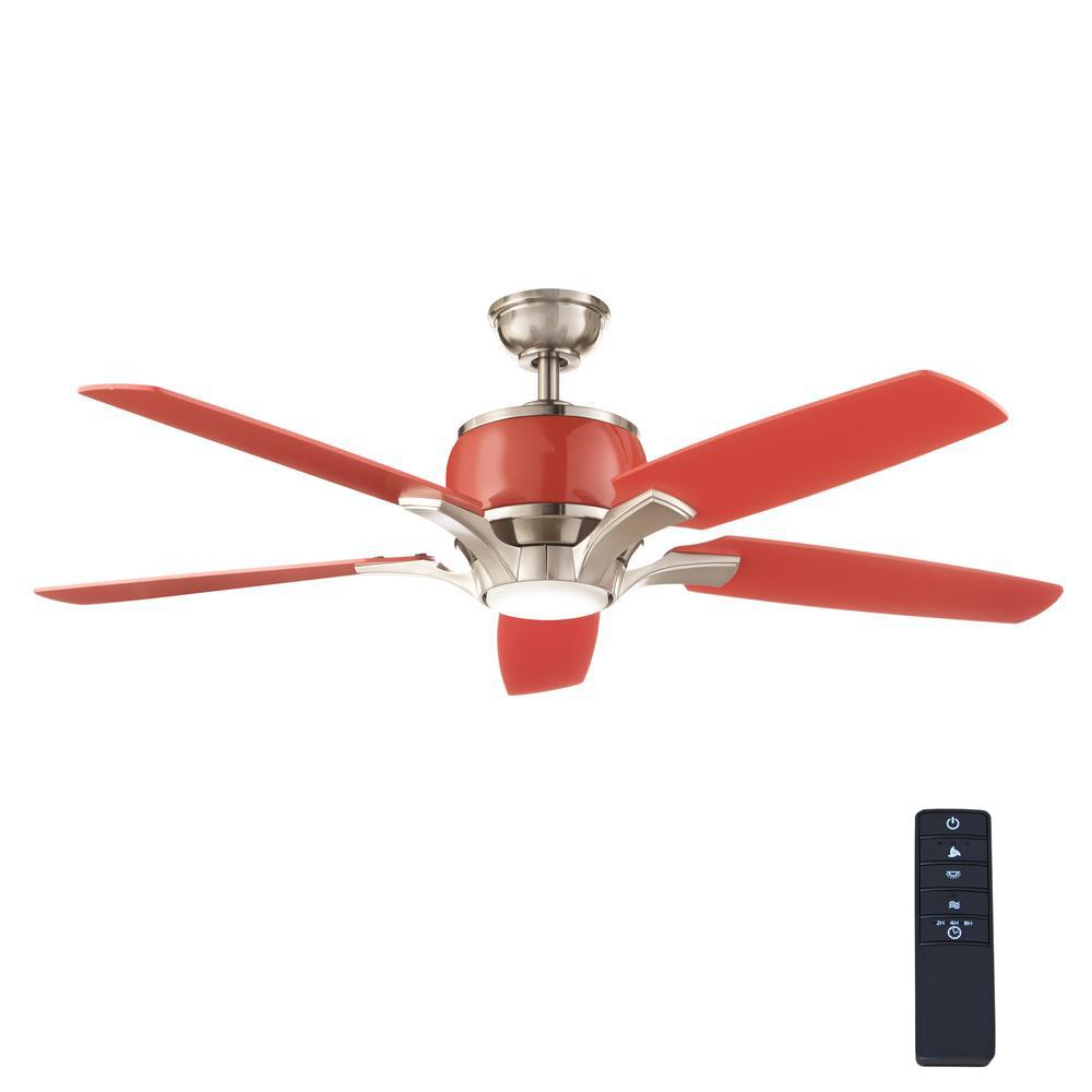 Details About New Integrated Led Indoor Brushed Nickel Ceiling Fan Light Remote Control Modern