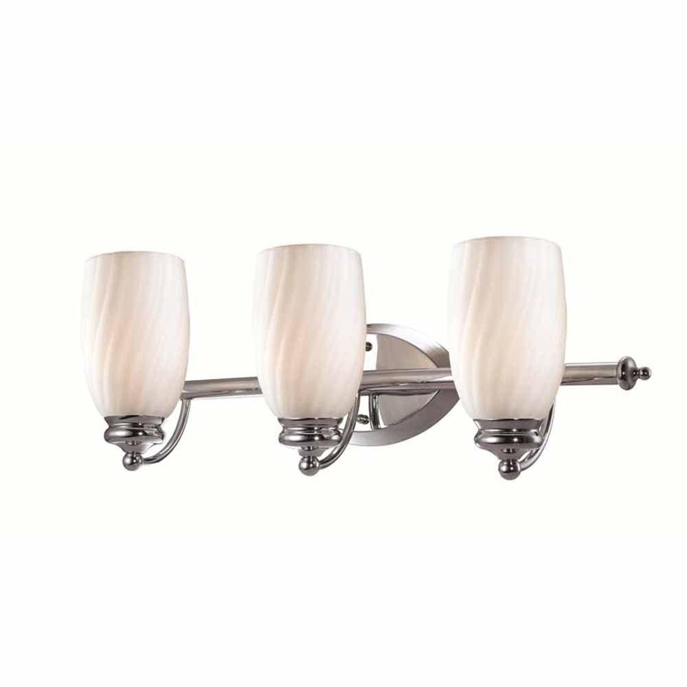 Hampton Bay 3-Light Chrome Bath Bar Light with Frosted White Glass was $74.97 now $25.71 (66.0% off)