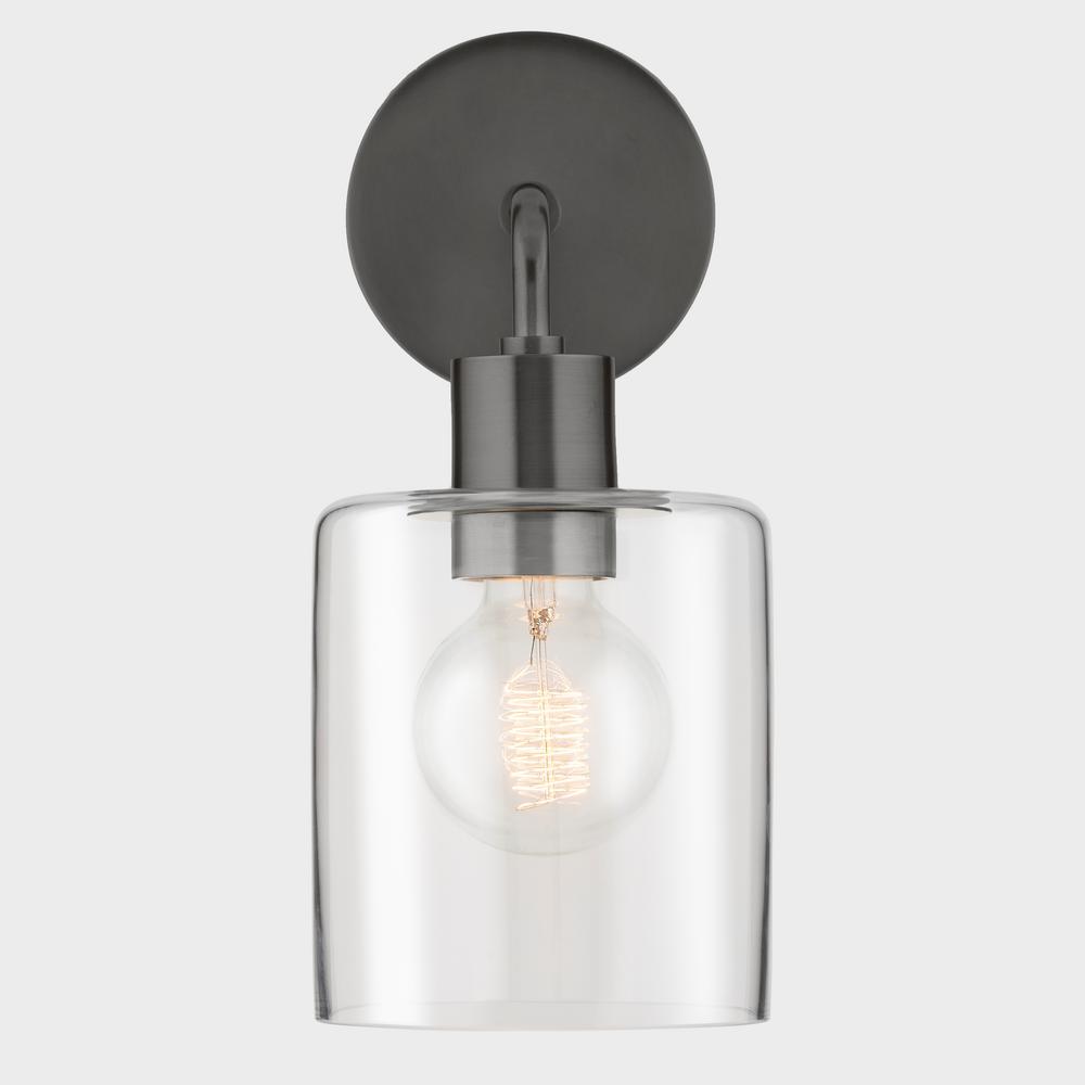 Fifth And Main Lighting Noah 1 Light Old Bronze Wall Sconce With Clear Glass