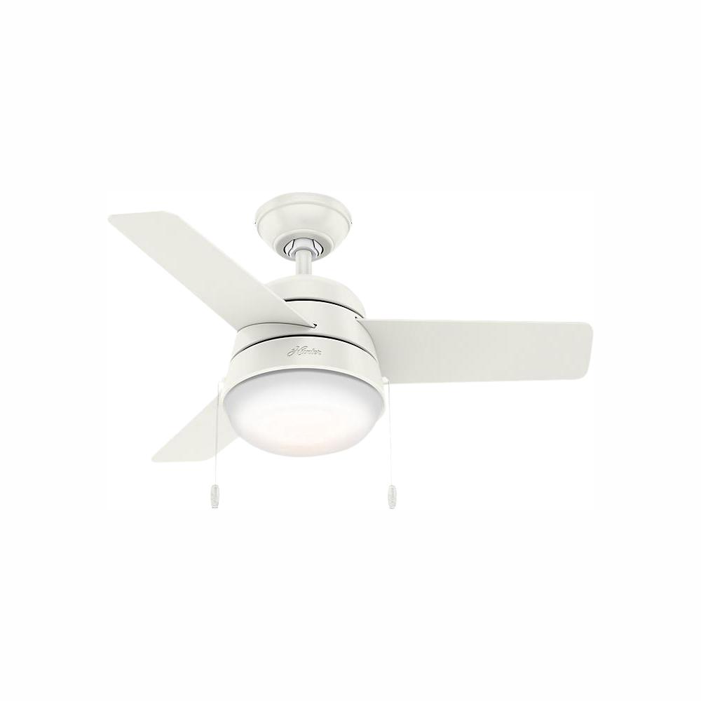 Hunter Aker 36 In Led Indoor Fresh White Ceiling Fan With