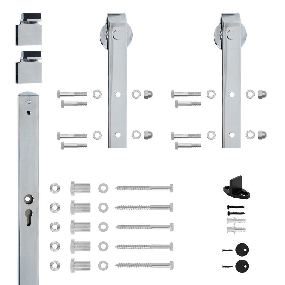 Chrome Barn Door Hardware The Home Depot
