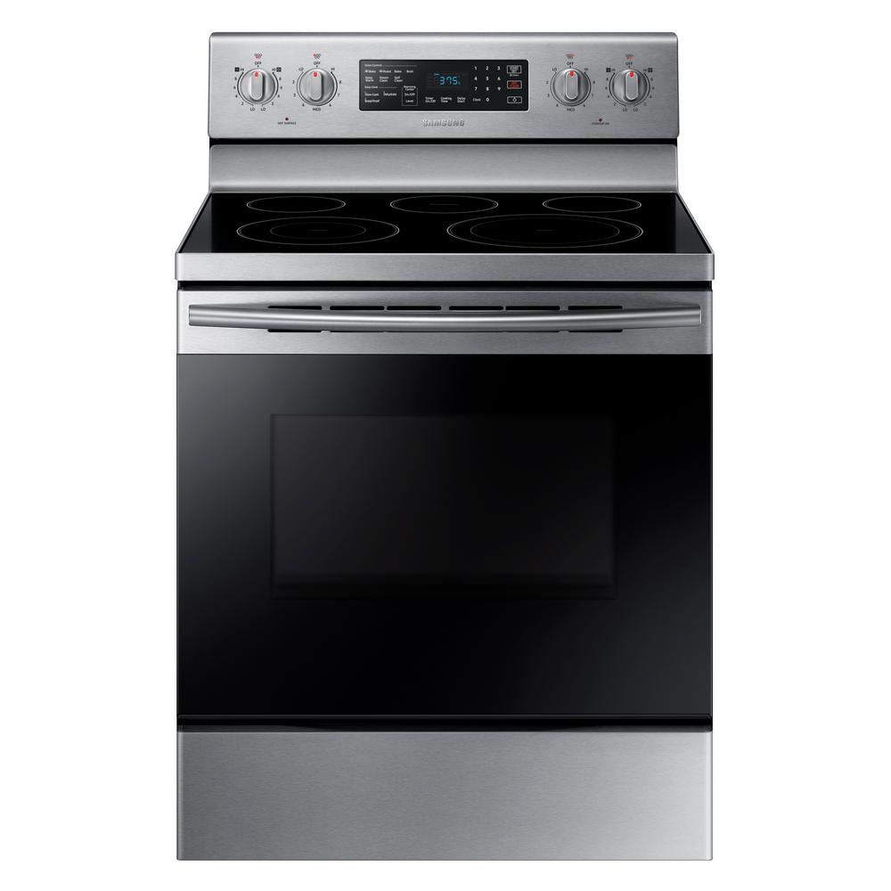 30 in. 5.9 cu. ft. Single Oven Electric Range with Self-Cleaning and Convection Oven in Stainless Steel