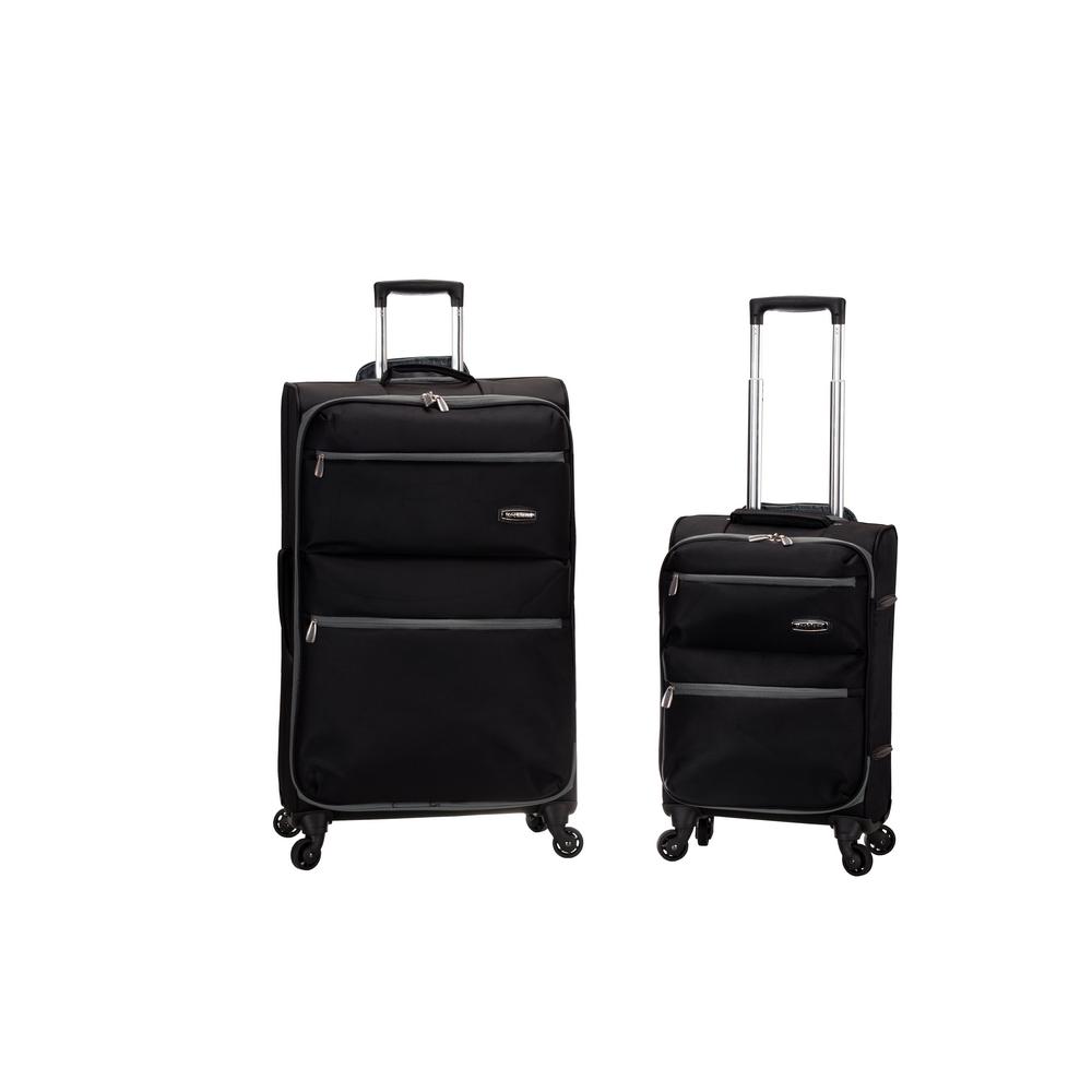 Rockland Gravity 2-Piece Light Weight Softside Luggage Set, Black was $420.0 now $126.0 (70.0% off)