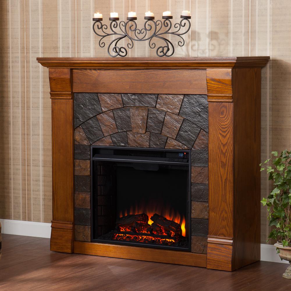 Hampton Bay Cedarstone 29 in. 3Element Mantel Infrared Electric