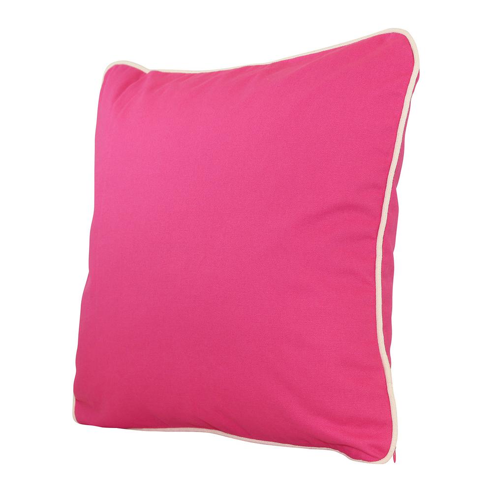 Cb Station Hot Pink Solid Cotton 20 In X 20 In Throw Pillow 6700