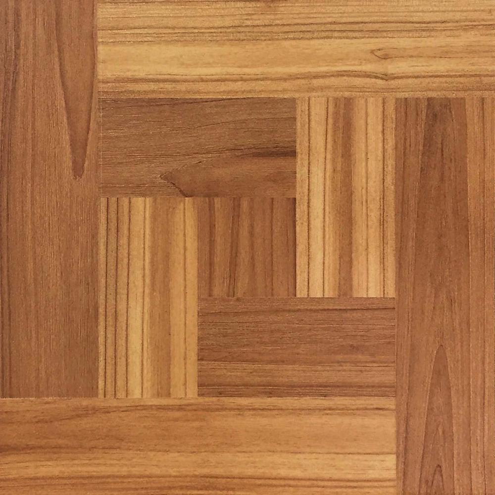 Take Home Sample Brown Wood Parquet Peel And Stick Vinyl Tile Flooring 5 In X 7 In