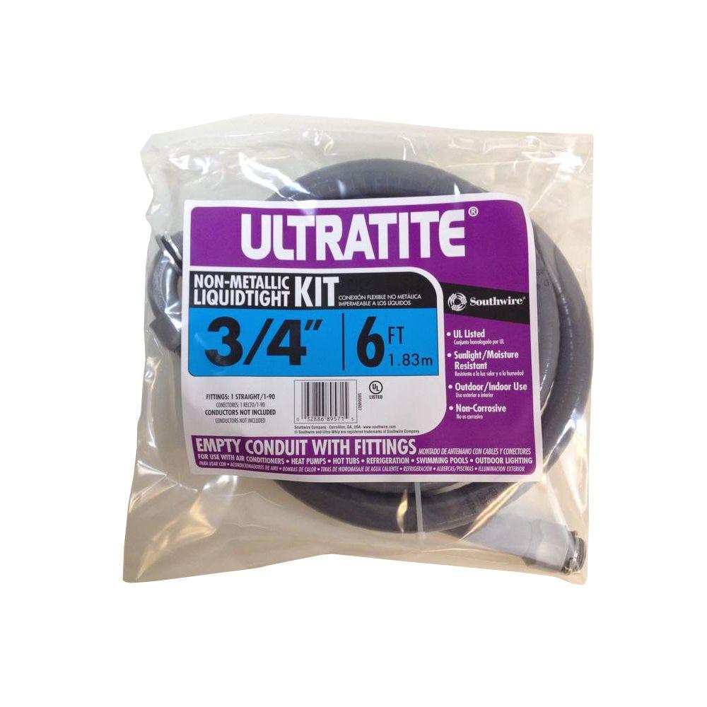 Southwire 3/4 in. x 6 ft. Ultratite Liquidtight Flexible NonMetallic