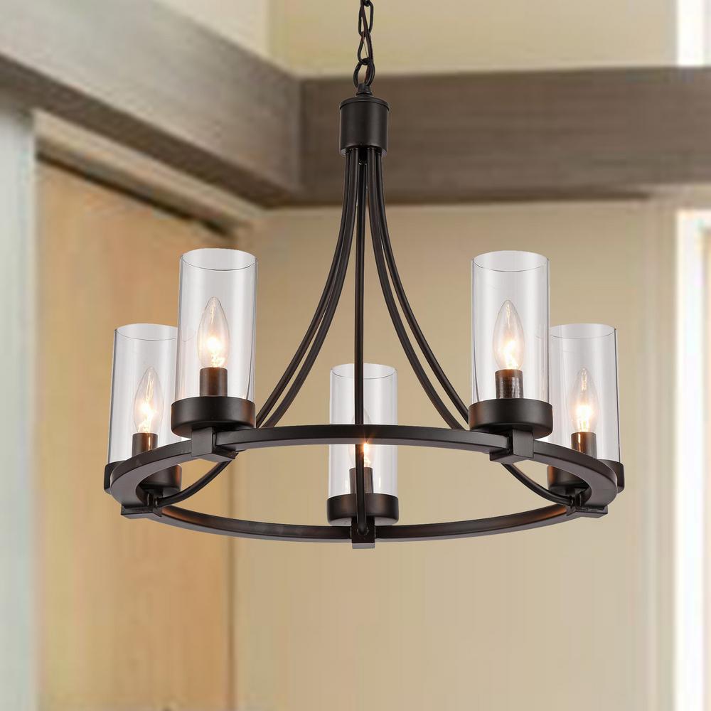 Warehouse Of Tiffany Newton 5 Light Black Pendant With Gl Shade Warehouse Of Tiffany Newton 5 Light Black Pendant With Gl Shade