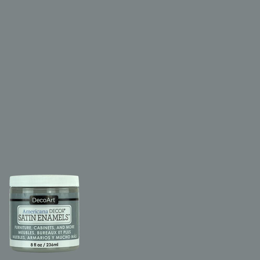 Americana Decor 8 Oz Steel Blue Satin Enamel Paint Adsa13 98 The 8 Oz Smoke Grey Satin Enamel Paint Americana Decor