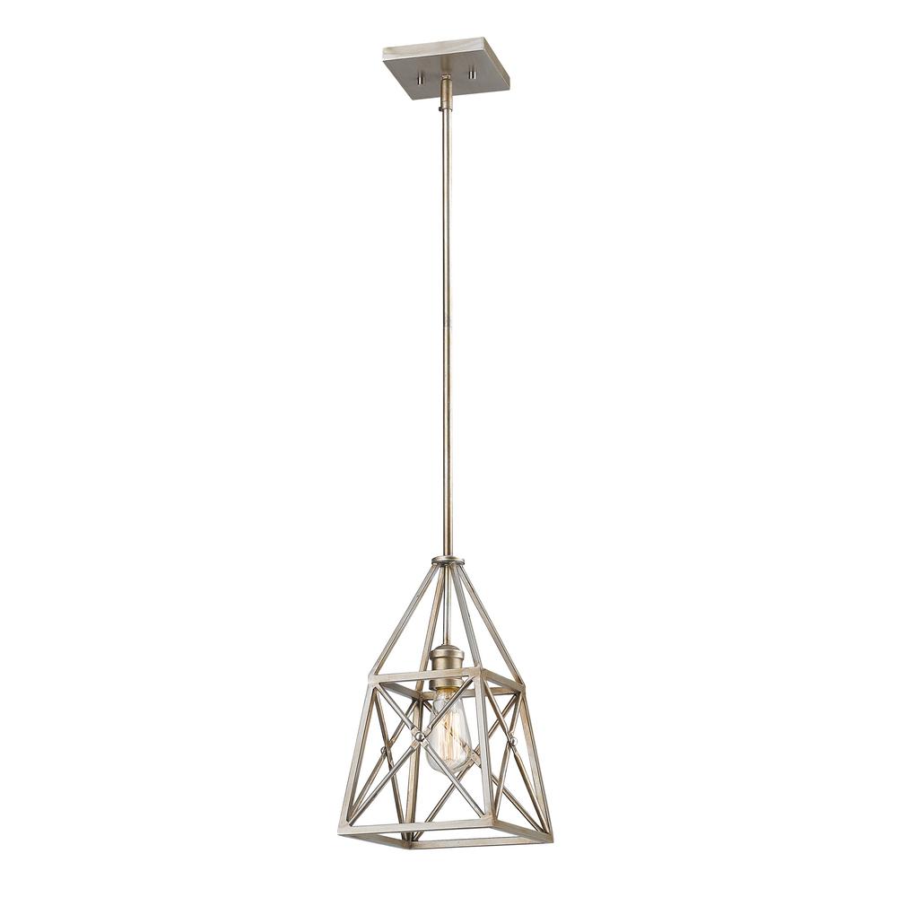 Filament Design Avram 1 Light Antique Silver Mini Pendant With Filament Design Avram 1 Light Antique Silver Mini Pendant With Steel Shade