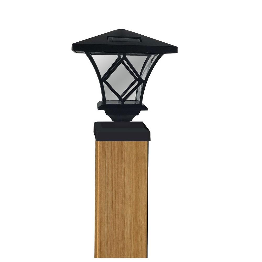 Hampton Bay Solar 4 in. x 4 in. Bronze Outdoor Integrated LED Deck Post