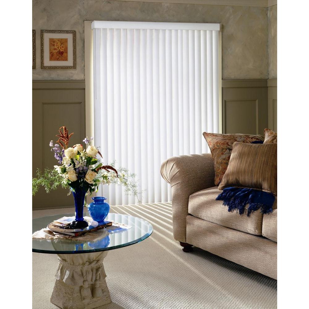 Hampton Bay 3.5 in. W x 84 in. L Alabaster Crown 3.5 Vertical Blind