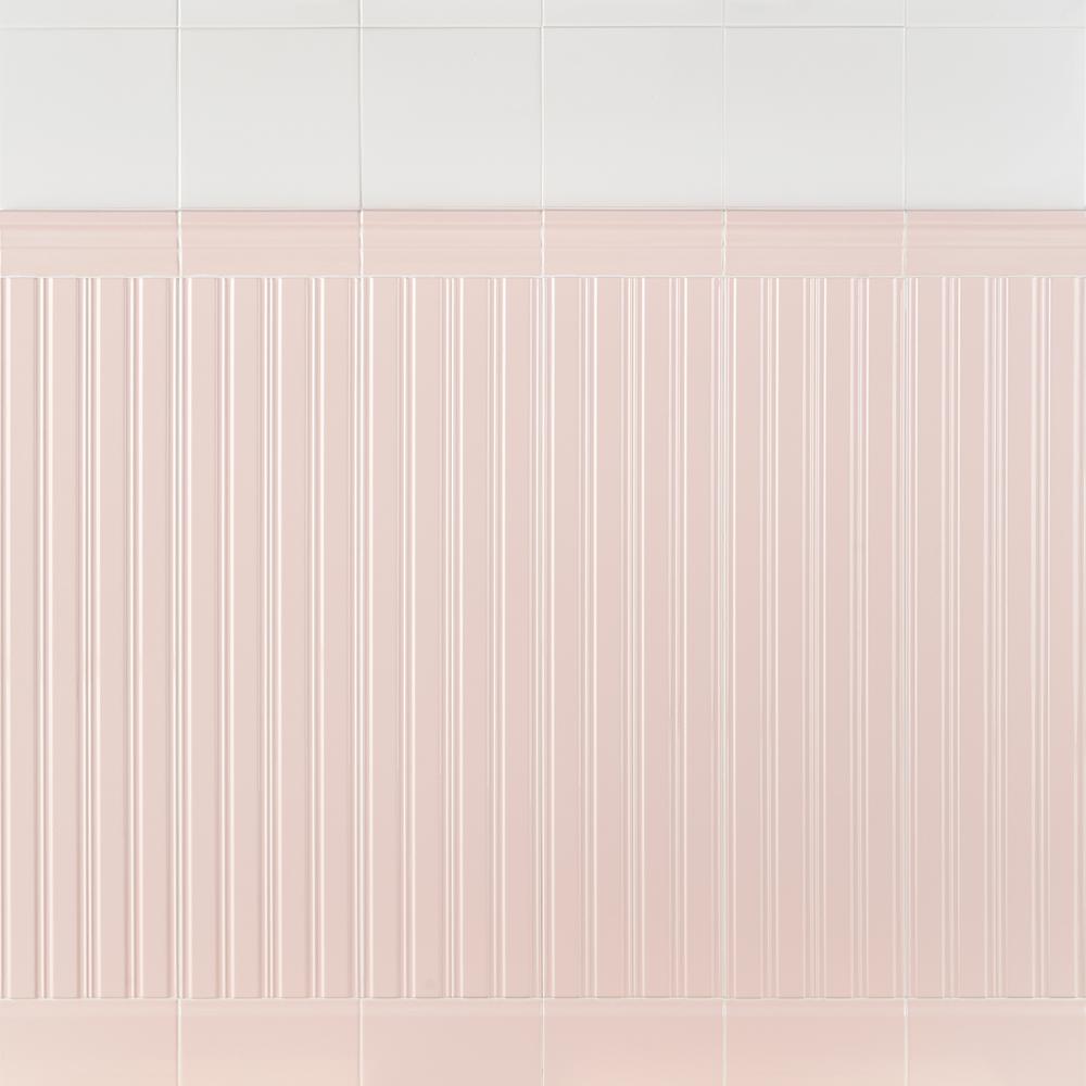 Ivy Hill Tile Rai Beadboard Blue 7.89 in. x 31.62 in. Polished Porcelain Wall Tile (8.61 sq. ft