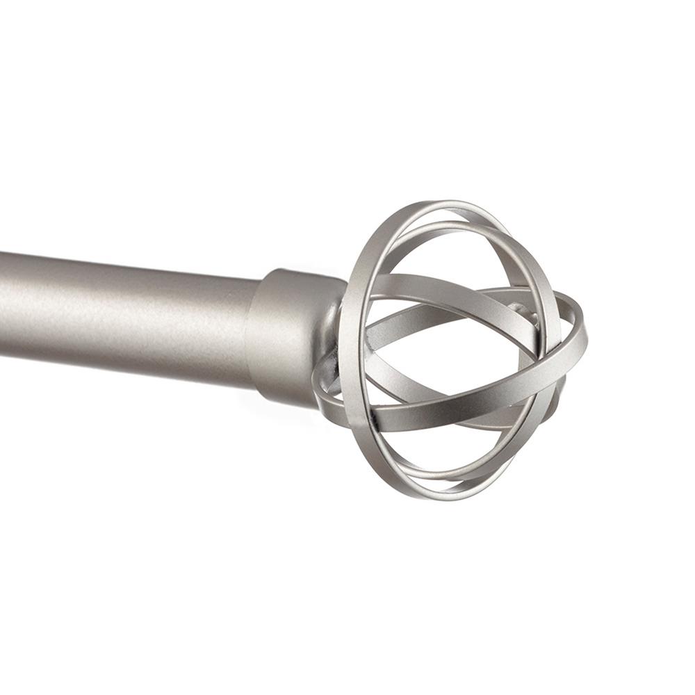 Rod Desyne 66 in. 120 in. Silver Armor Adjustable Baton Draw Track Curtain Rod SetCT6612015