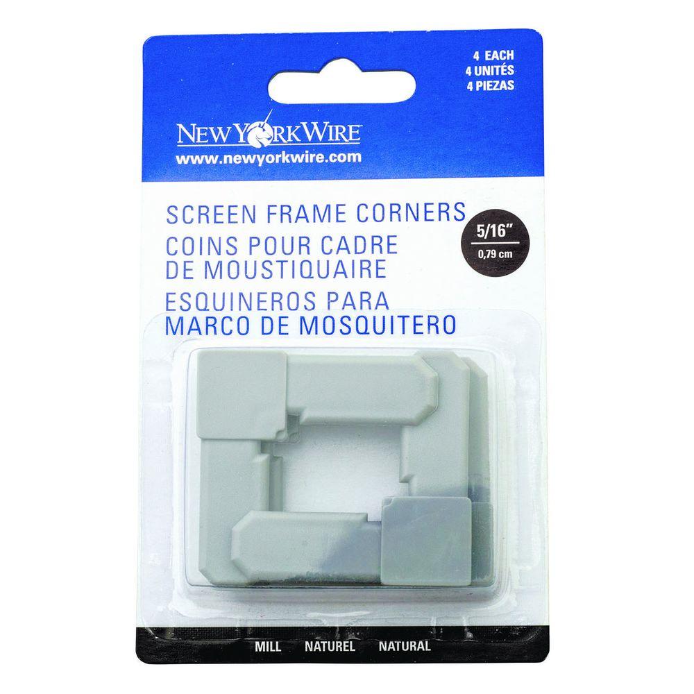 Saint Gobain Adfors Gray 5 16 In Screen Frame Corners 4 Pack Screen Frame Corners 4 Pack