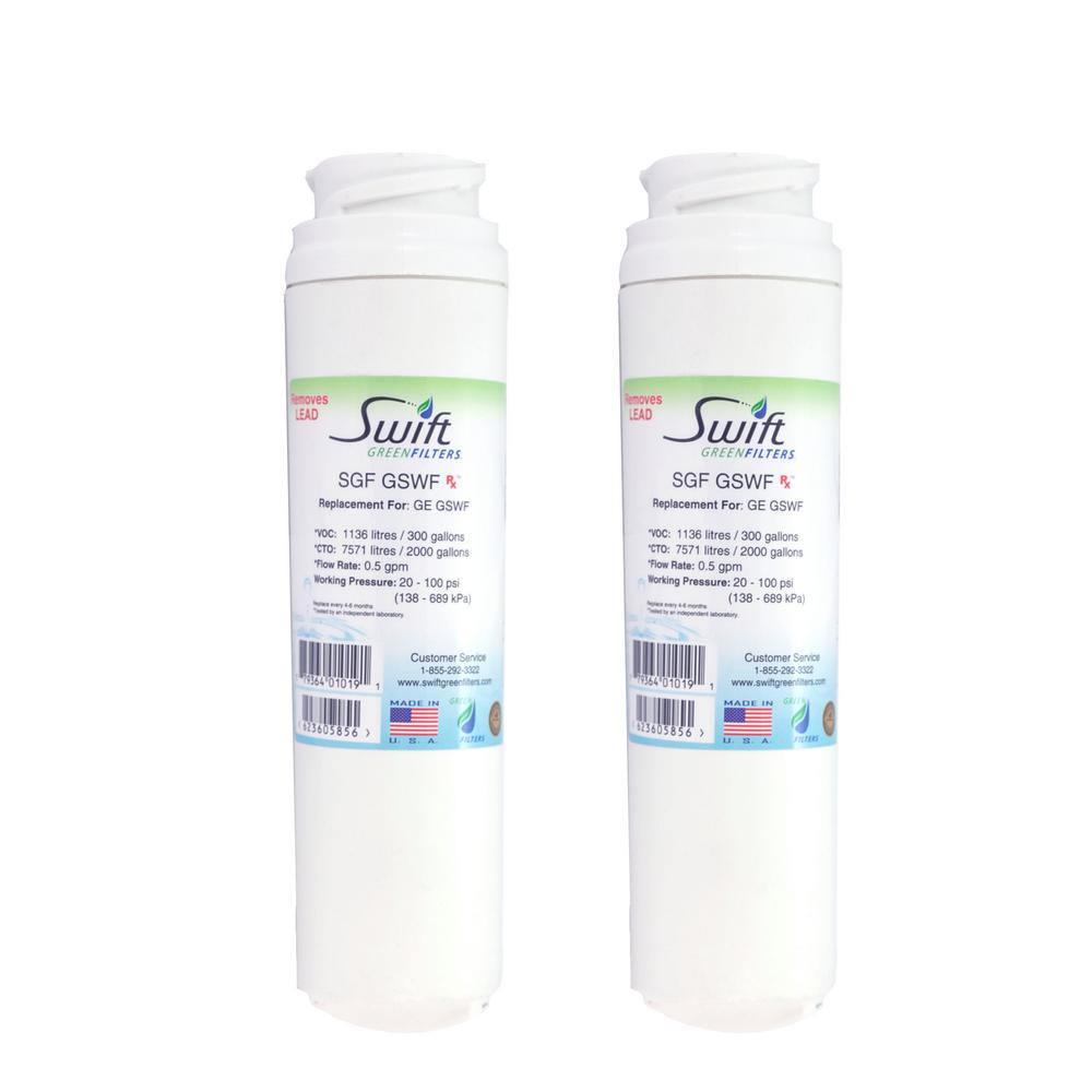 Swift Green Filters Replacement Water Filter for GE GSWF (2Pack)SGF