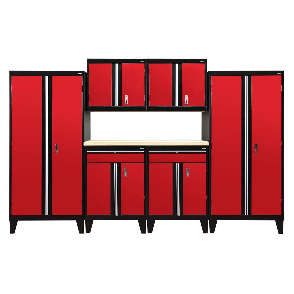 18 In Black Red Garage Cabinets Storage Systems D Modular Garage