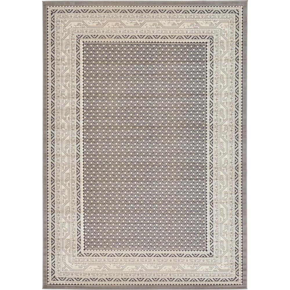 Unique Loom Williamsburg Allover Gray 8' 0 x 8' 0 Round Rug3129608