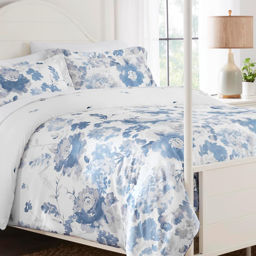 Home Decorators Collection Loriana 3 Piece Blue Floral King