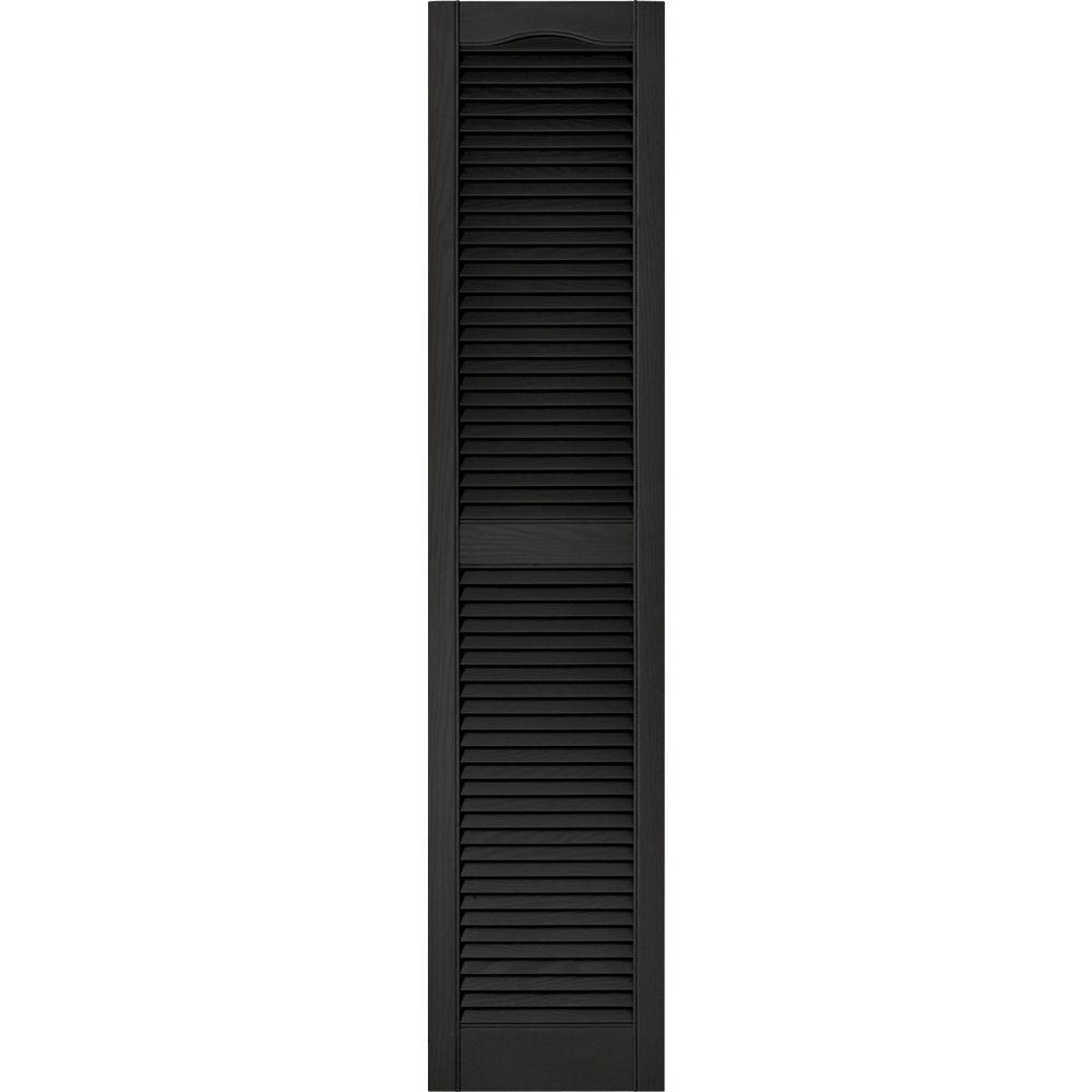 Builders Edge 15 In X 67 Louvered Vinyl Exterior Shutters Pair 002 Black Builders Edge 15 In X 67 Louvered Vinyl Exterior Shutters Pair 002 Black
