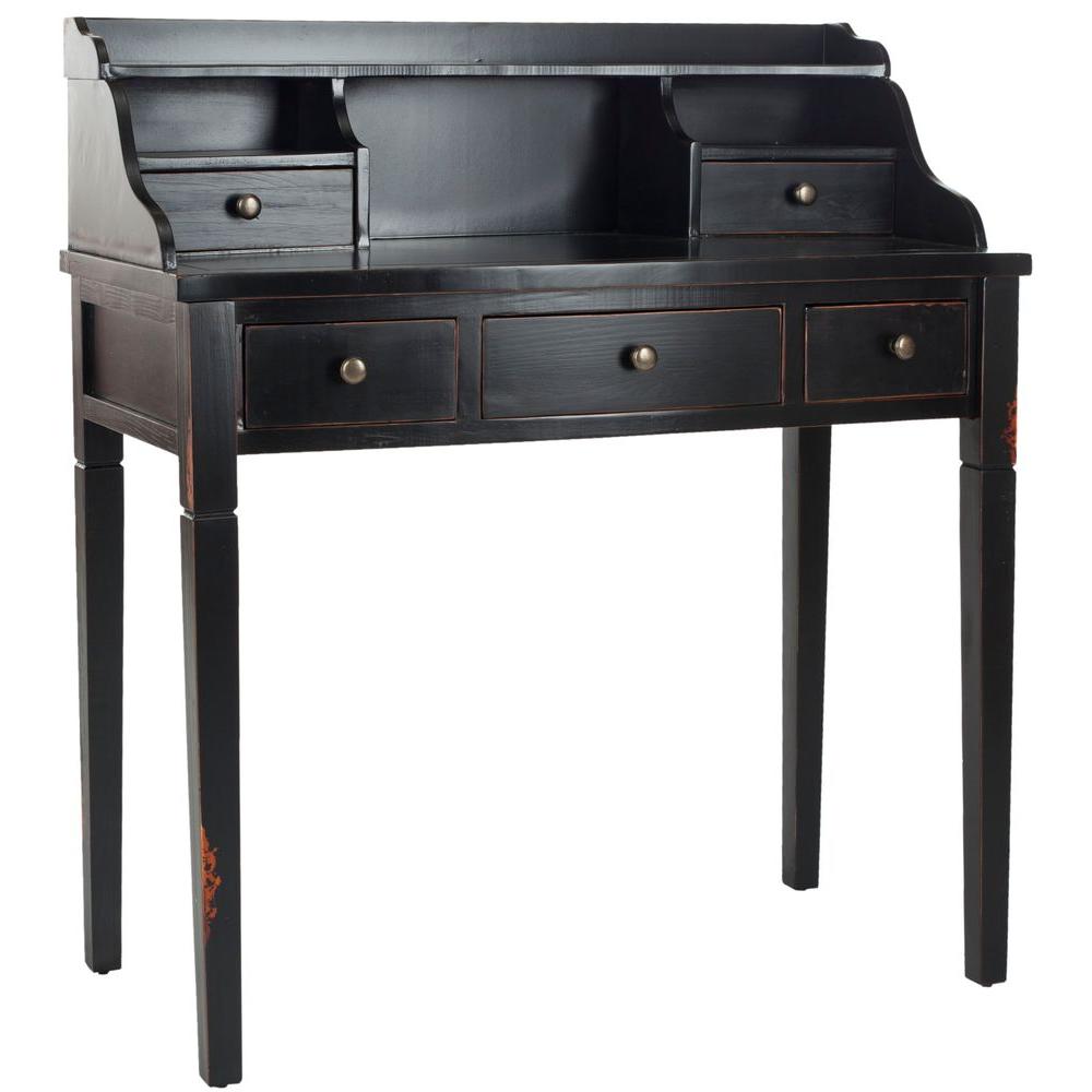 Safavieh Landon Distressed Black Desk Amh6516b The Home Depot