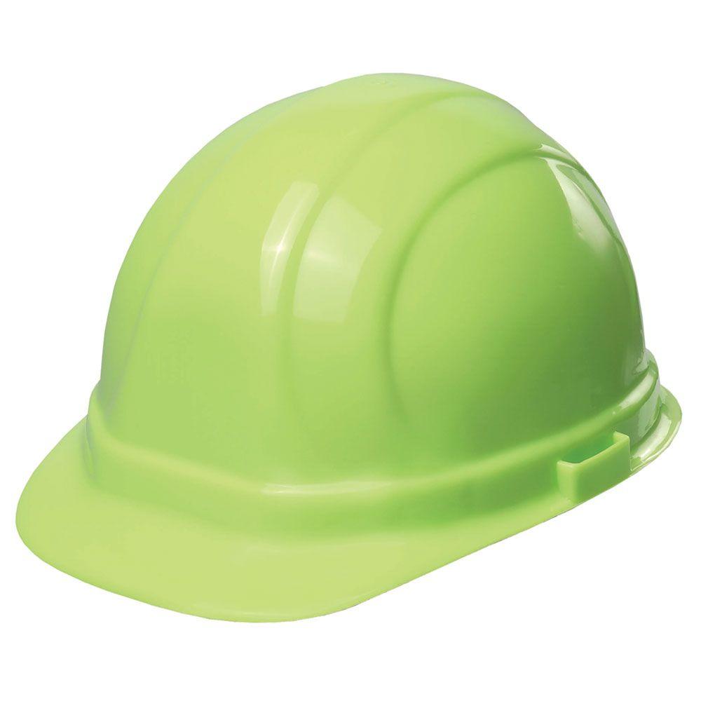 ERB Omega II 6 Point Nylon Suspension SlideLock Cap Hard Hat in Hi Viz