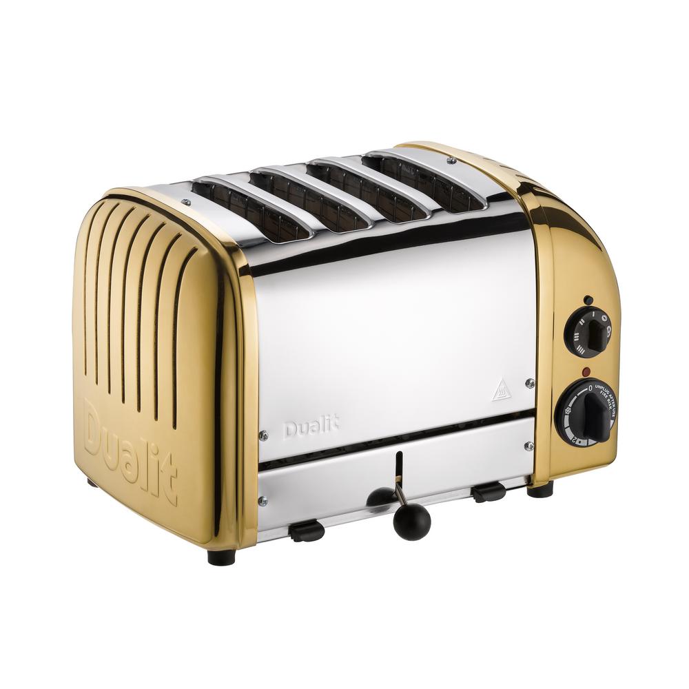 Dualit New Gen 4Slice Brass Wide Slot Toaster with Crumb Tray47441 The Home Depot