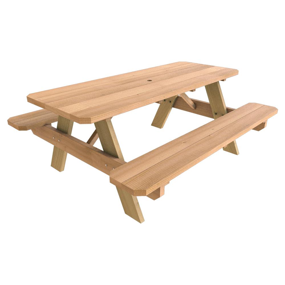 28 in. x 72 in. Wood Picnic Table144508 The Home Depot