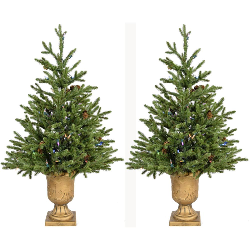Fraser Hill Farm 3 Ft Noble Fir Artificial Trees With Urn Bases