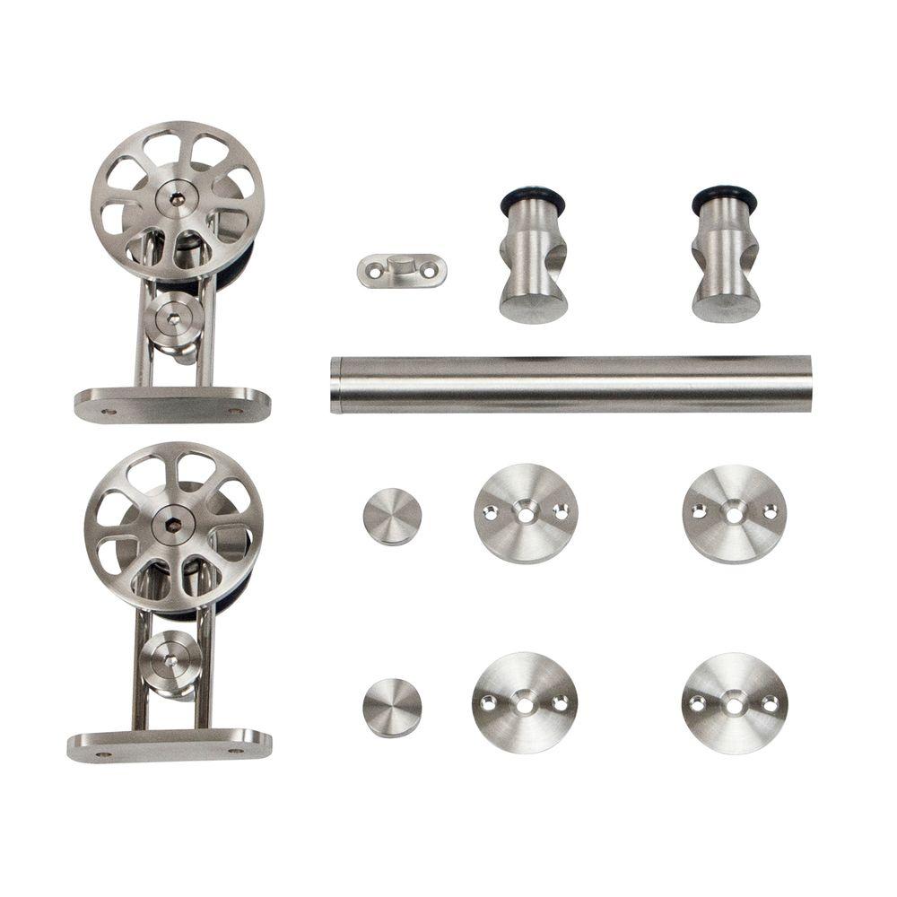 Stainless Glide Stainless Steel Top Mount Spoke Wheel Rolling Door