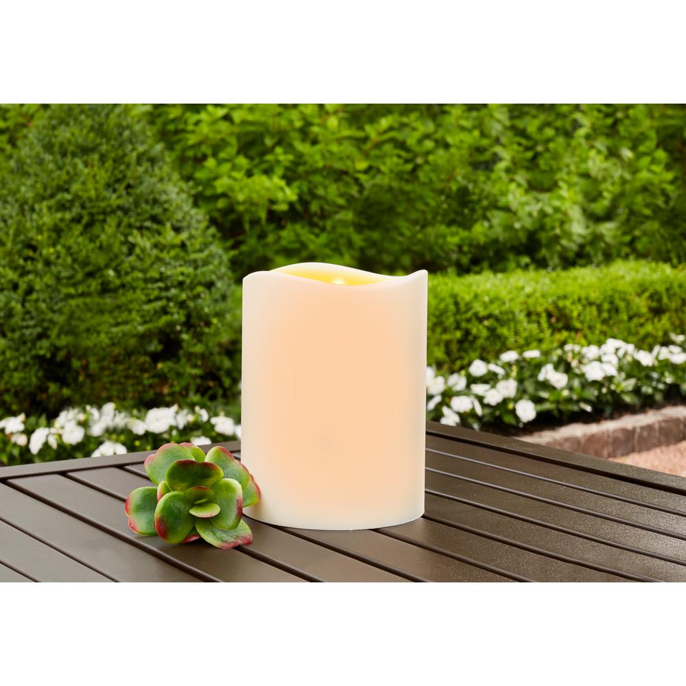 Hampton Bay 4.5 in. x 6 in. Remote Ready Battery Operated Outdoor Patio Resin LED Candle
